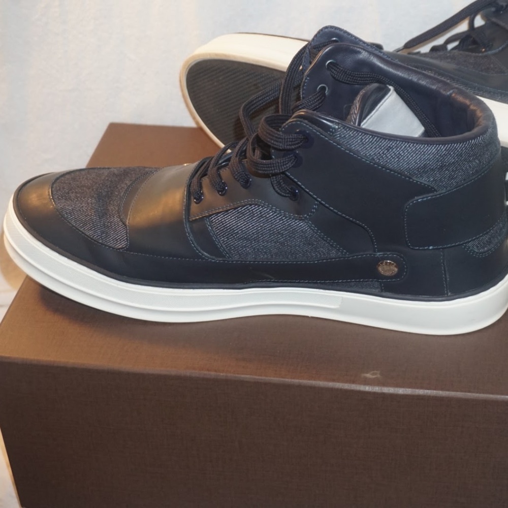 Louis Vuitton Mid-Top Sneaker Navy Blue Lth/ Denim
